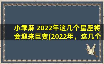 小乖麻 2022年这几个星座将会迎来巨变(2022年，这几个星座将迎来巨变，你是否在其中？)